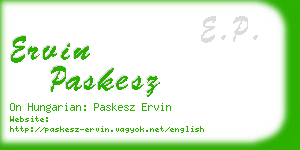 ervin paskesz business card